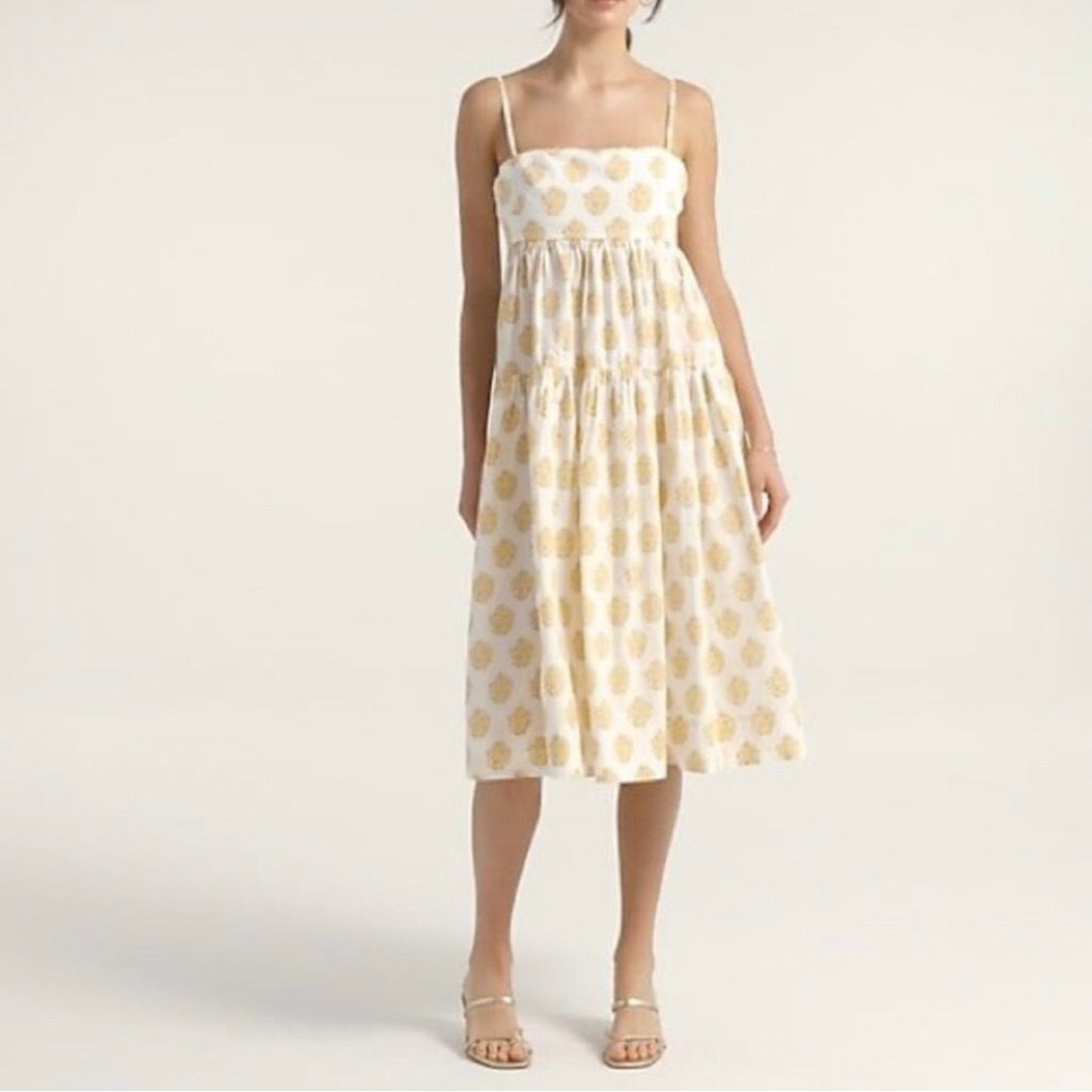 Nwt J. Crew Boho Tie-Back Tiered Floral Dress Size 14